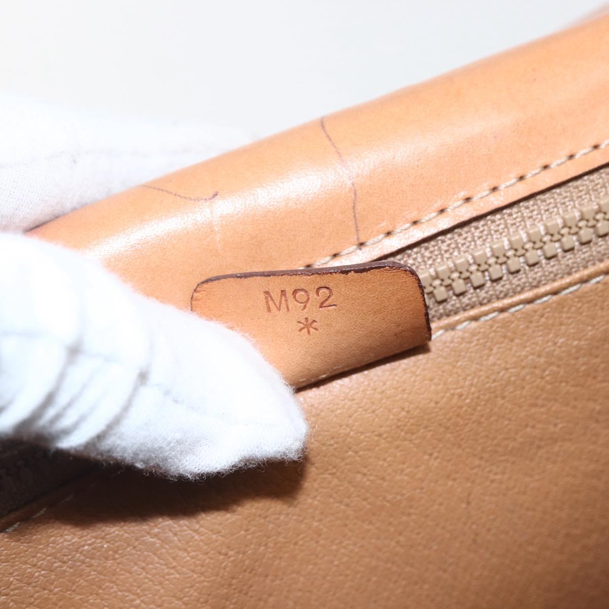 CELINE Macadam Canvas Hand Bag PVC Leather Brown Gold Auth 162027