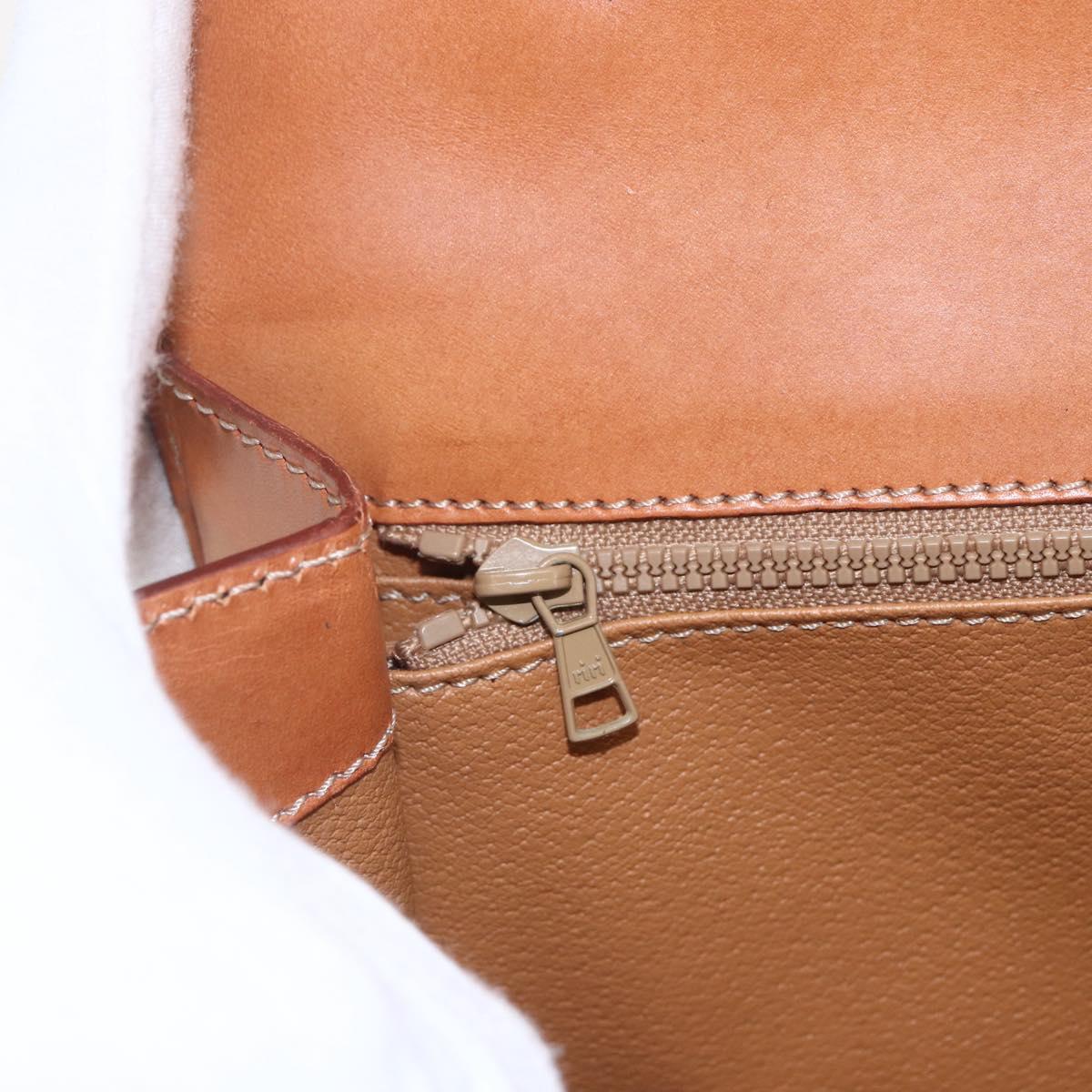CELINE Macadam Canvas Hand Bag PVC Beige Gold Auth 162029