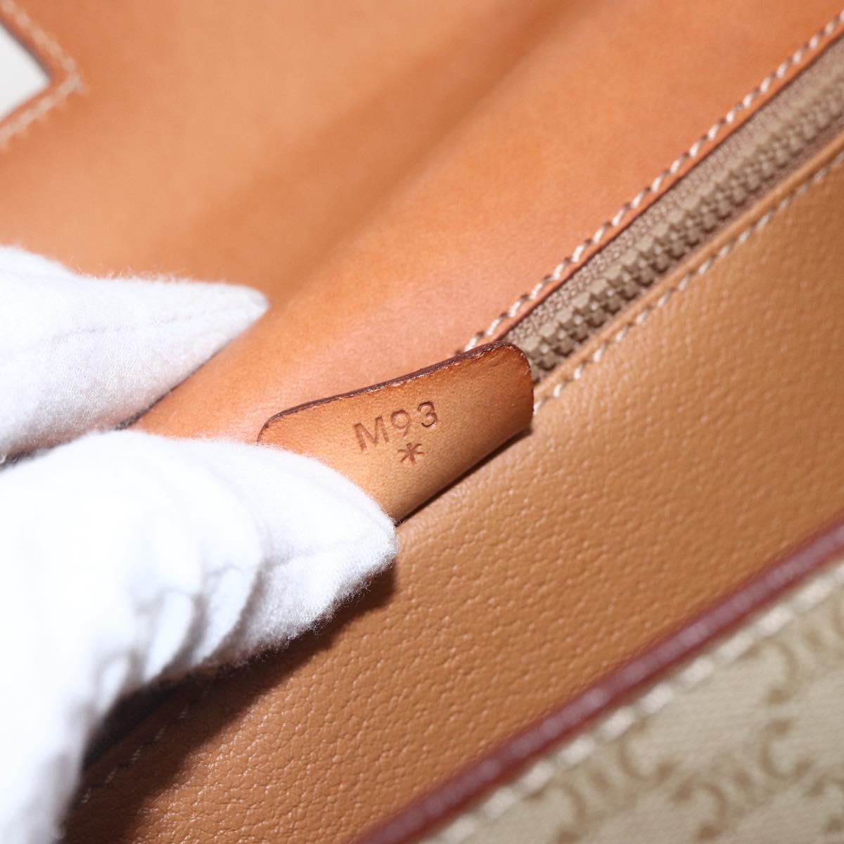 CELINE Macadam Canvas Hand Bag PVC Beige Gold Auth 162029