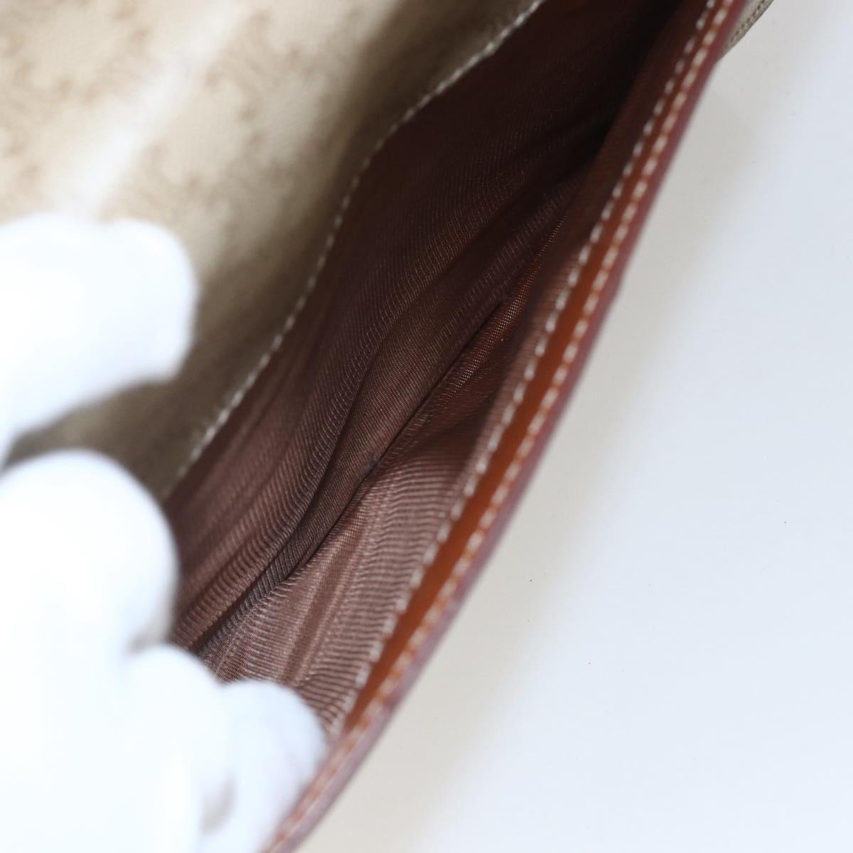 CELINE Macadam Canvas Hand Bag PVC Beige Gold Auth 162029