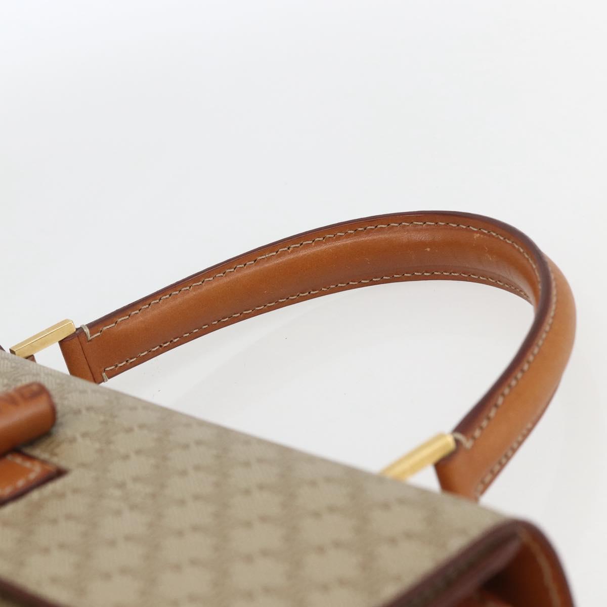 CELINE Macadam Canvas Hand Bag PVC Beige Gold Auth 162029