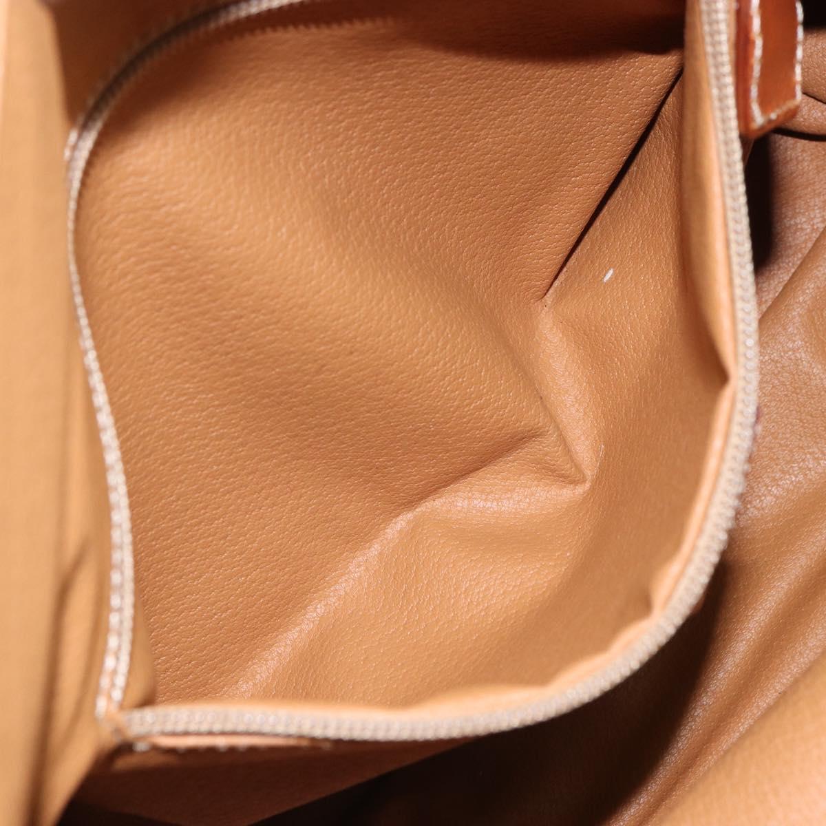 CELINE Macadam Canvas Tote Bag PVC Leather Brown Gold Auth 162039