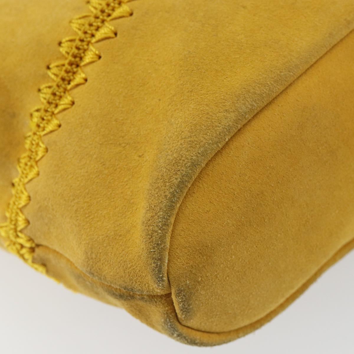 BOTTEGA VENETA Tote Bag Tote Bag Suede Yellow Silver Auth 162049