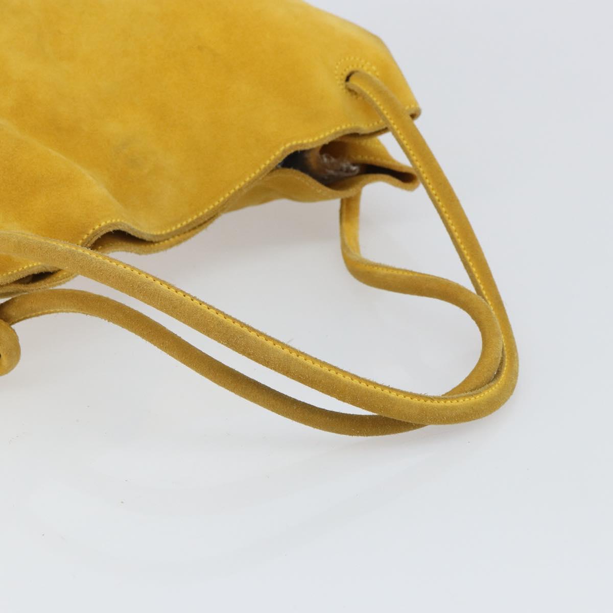 BOTTEGA VENETA Tote Bag Tote Bag Suede Yellow Silver Auth 162049
