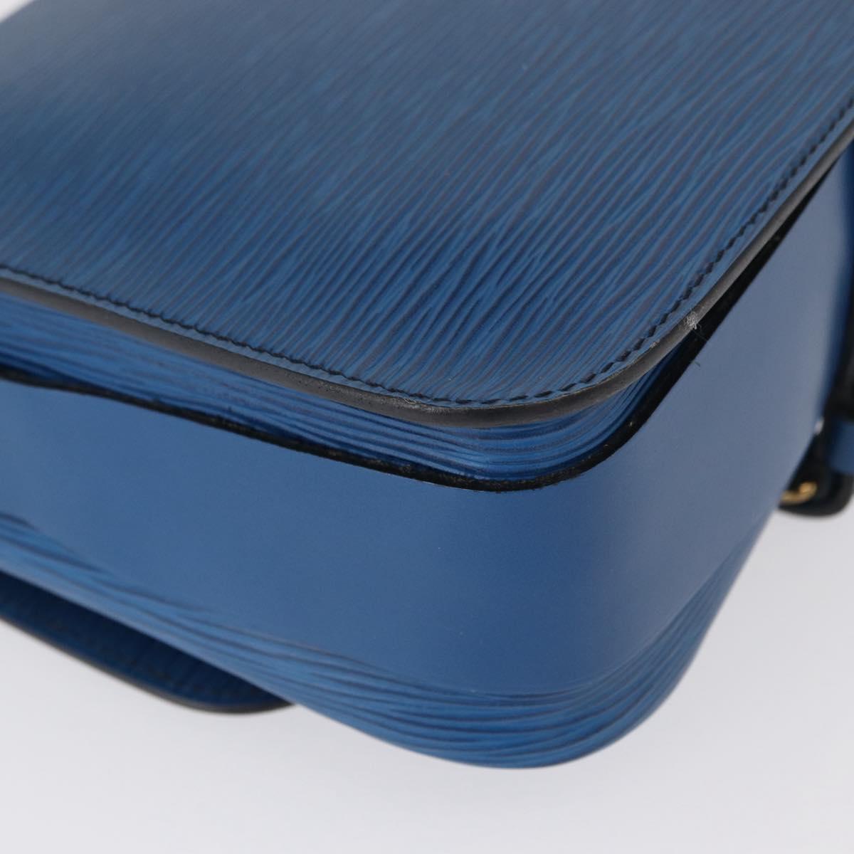 LOUIS VUITTON Epi Cartouchiere MM Shoulder Bag Blue M52245 LV Auth 162054