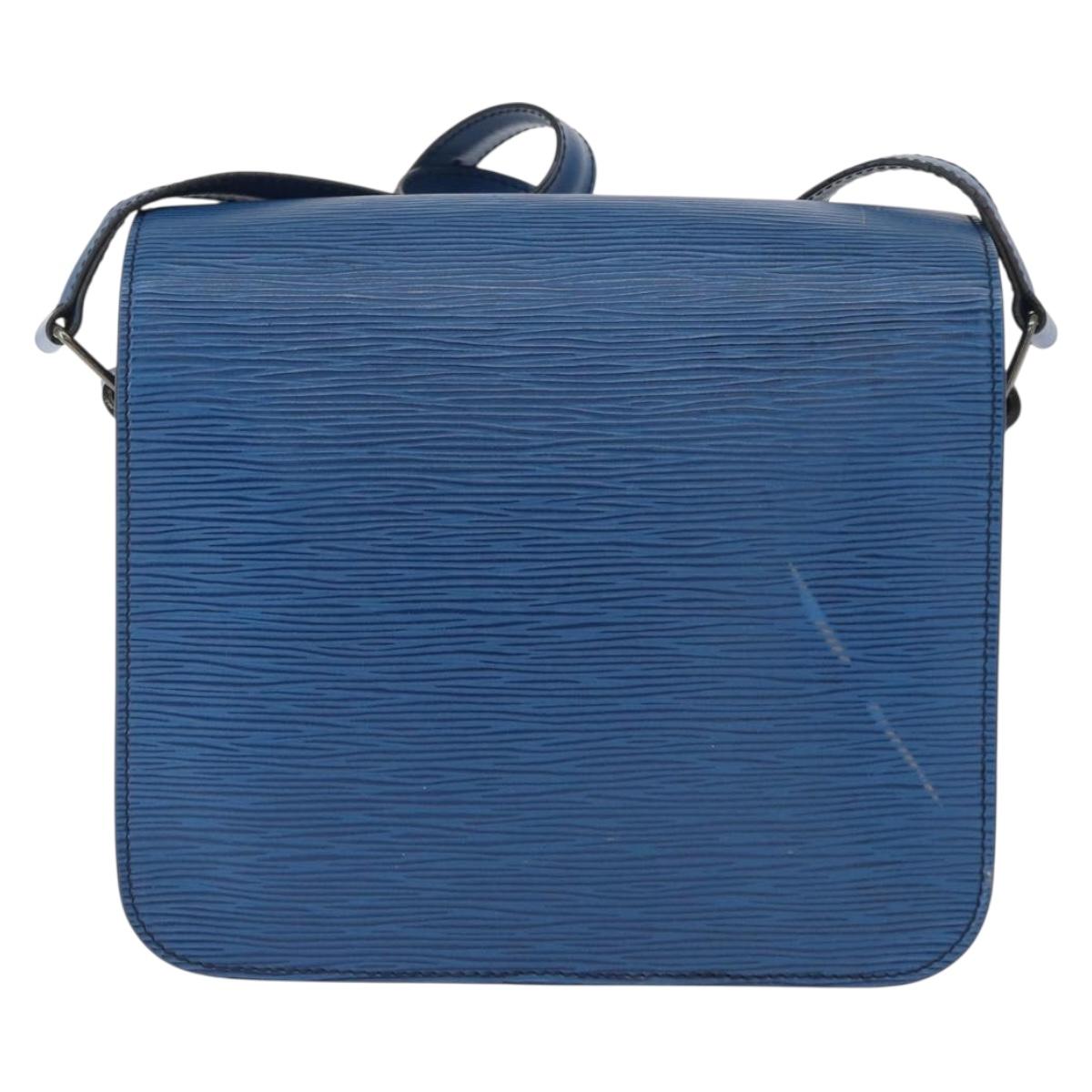 LOUIS VUITTON Epi Cartouchiere MM Shoulder Bag Blue M52245 LV Auth 162054