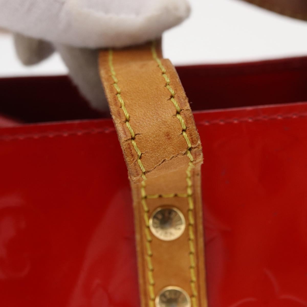 LOUIS VUITTON Monogram Vernis Reade PM Hand Bag Red Rouge M91088 LV Auth 162074