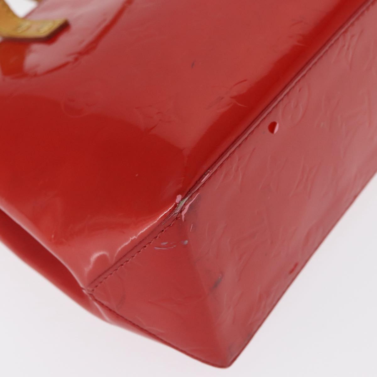 LOUIS VUITTON Monogram Vernis Reade PM Hand Bag Red Rouge M91088 LV Auth 162074