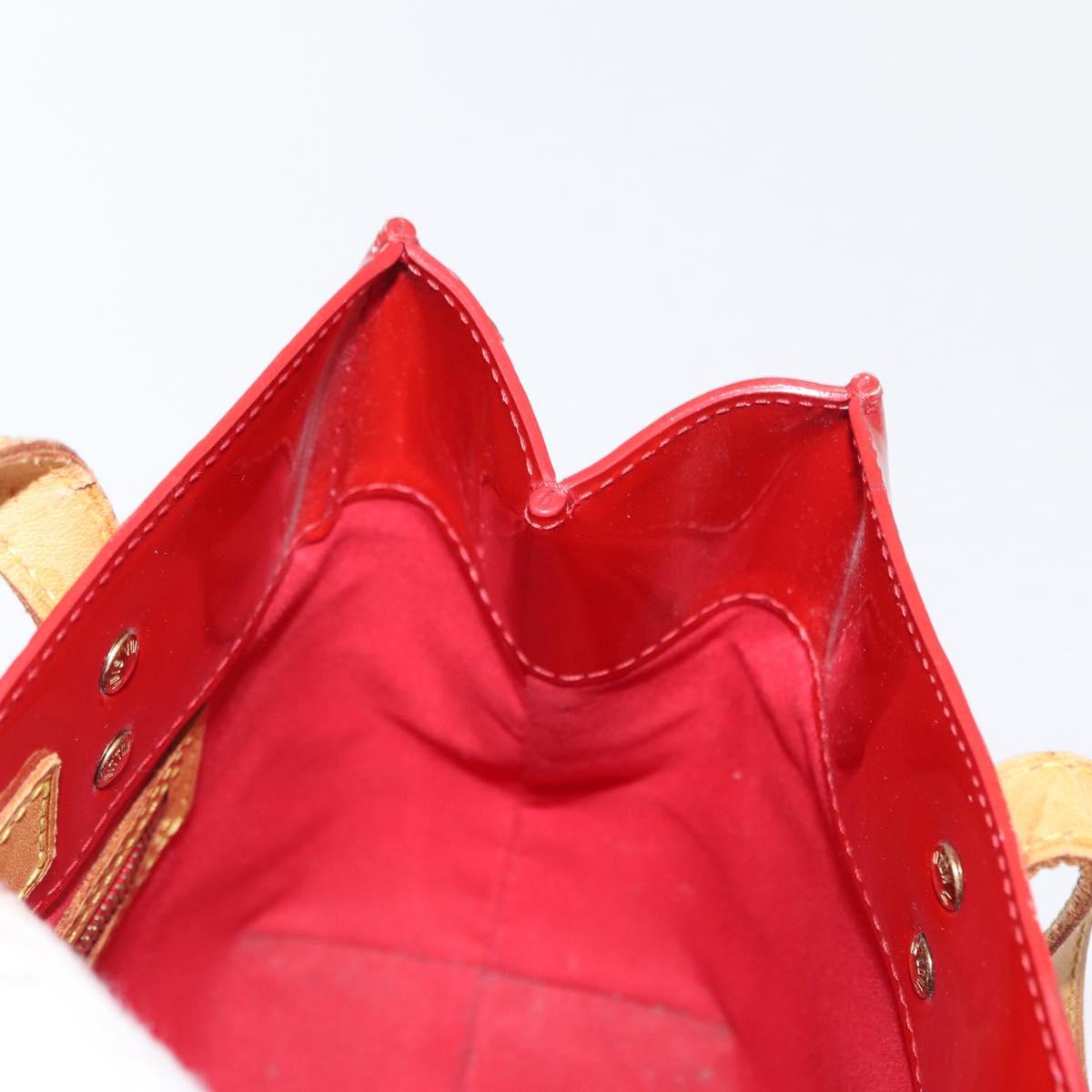 LOUIS VUITTON Monogram Vernis Reade PM Hand Bag Red Rouge M91088 LV Auth 162074