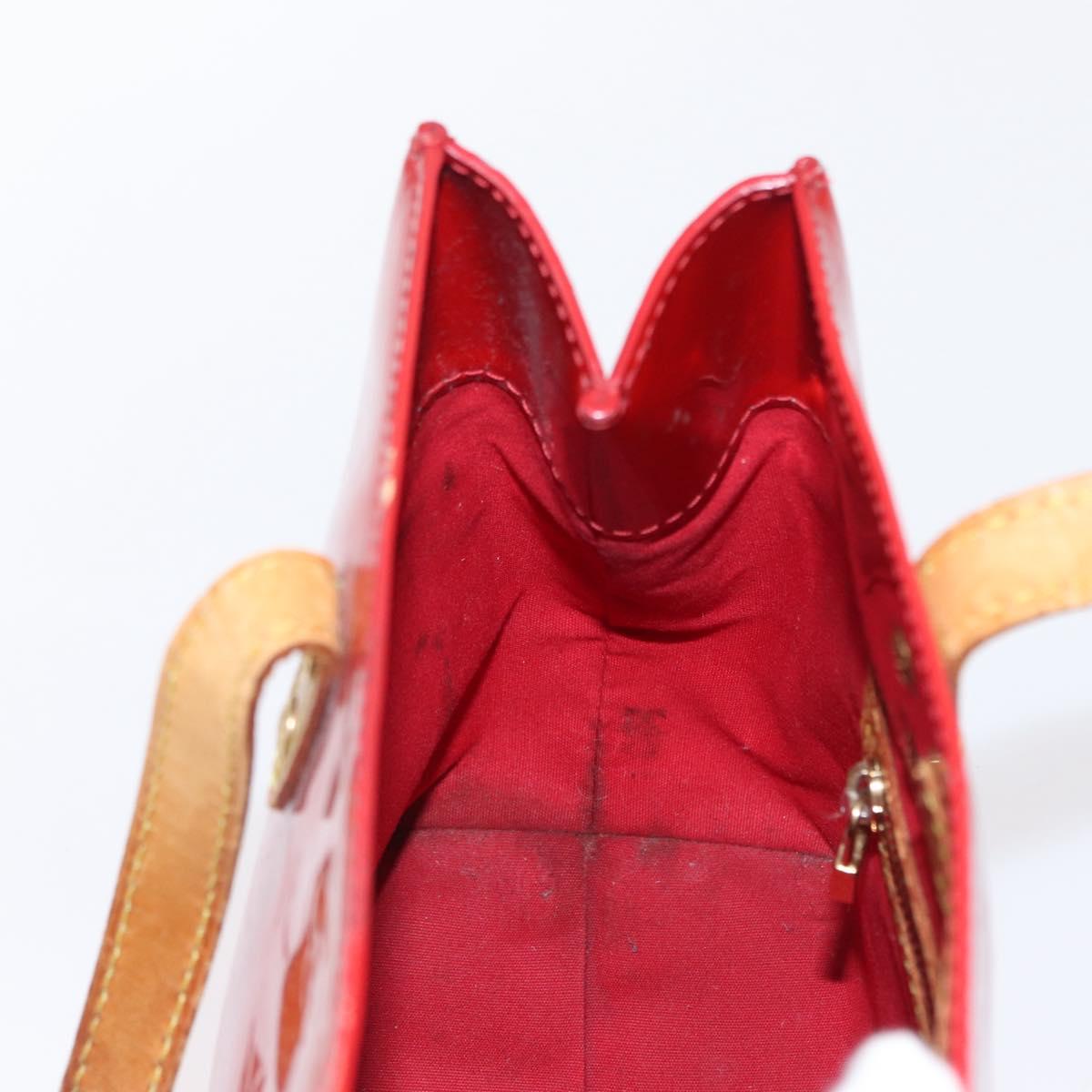 LOUIS VUITTON Monogram Vernis Reade PM Hand Bag Red Rouge M91088 LV Auth 162074