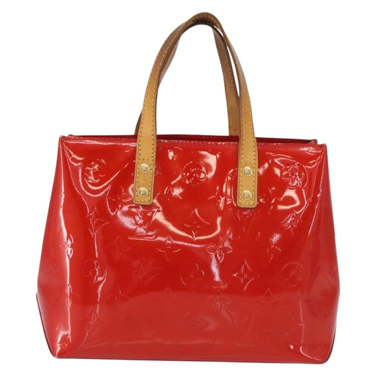 LOUIS VUITTON Monogram Vernis Reade PM Hand Bag Red Rouge M91088 LV Auth 162074