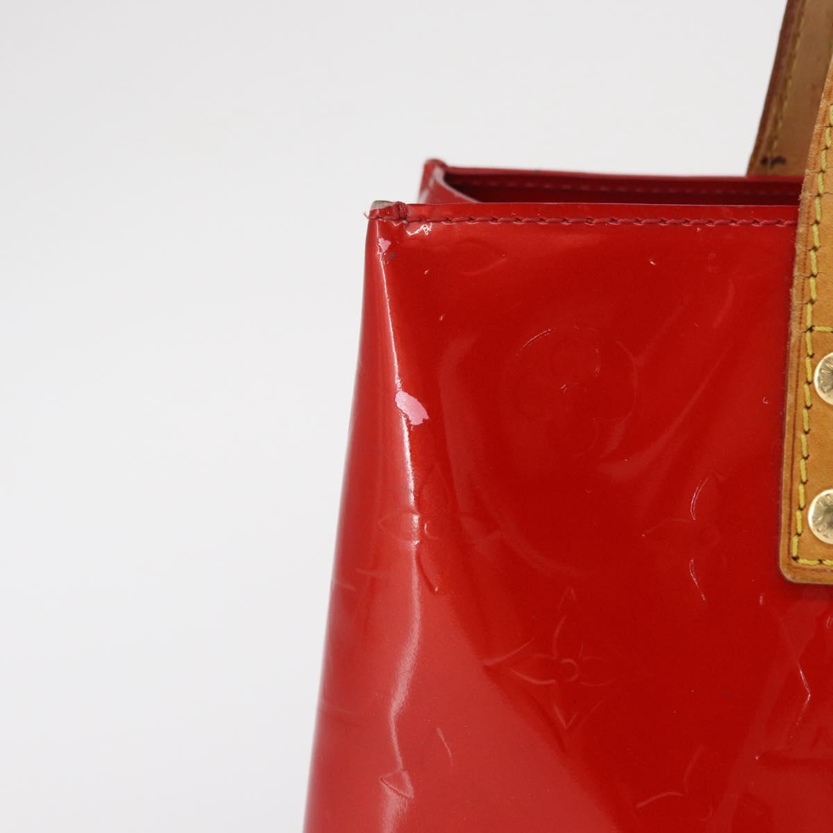 LOUIS VUITTON Monogram Vernis Reade PM Hand Bag Red Rouge M91088 LV Auth 162074