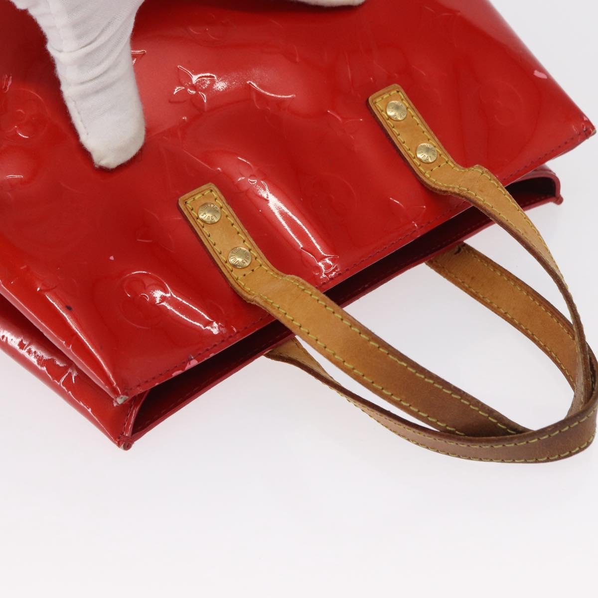 LOUIS VUITTON Monogram Vernis Reade PM Hand Bag Red Rouge M91088 LV Auth 162074