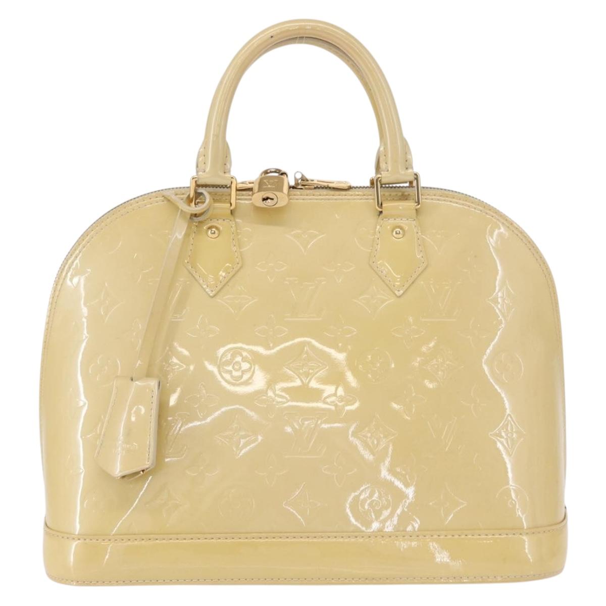 LOUIS VUITTON Monogram Vernis Alma PM Hand Bag Broncorail M91445 LV Auth 162076