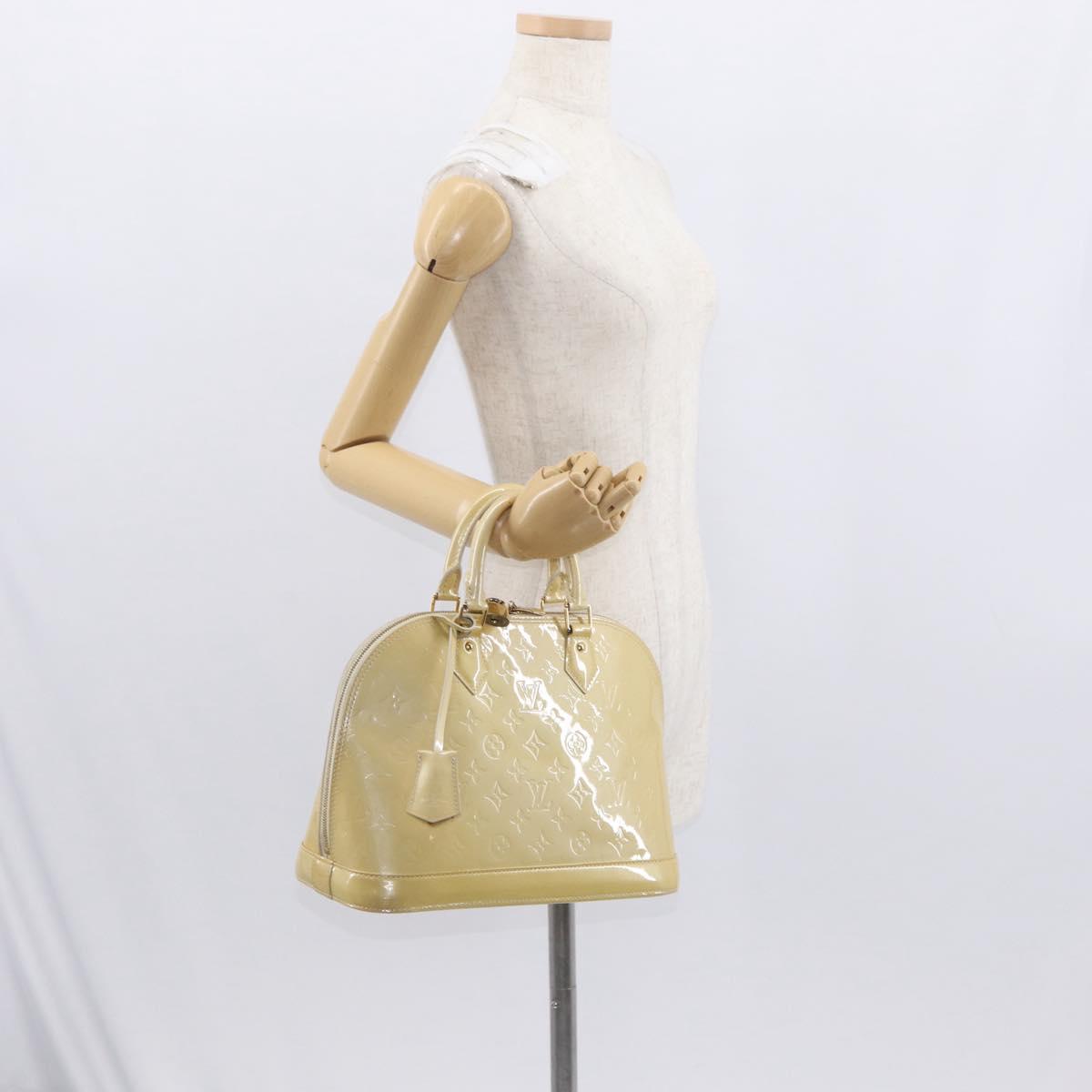 LOUIS VUITTON Monogram Vernis Alma PM Hand Bag Broncorail M91445 LV Auth 162076