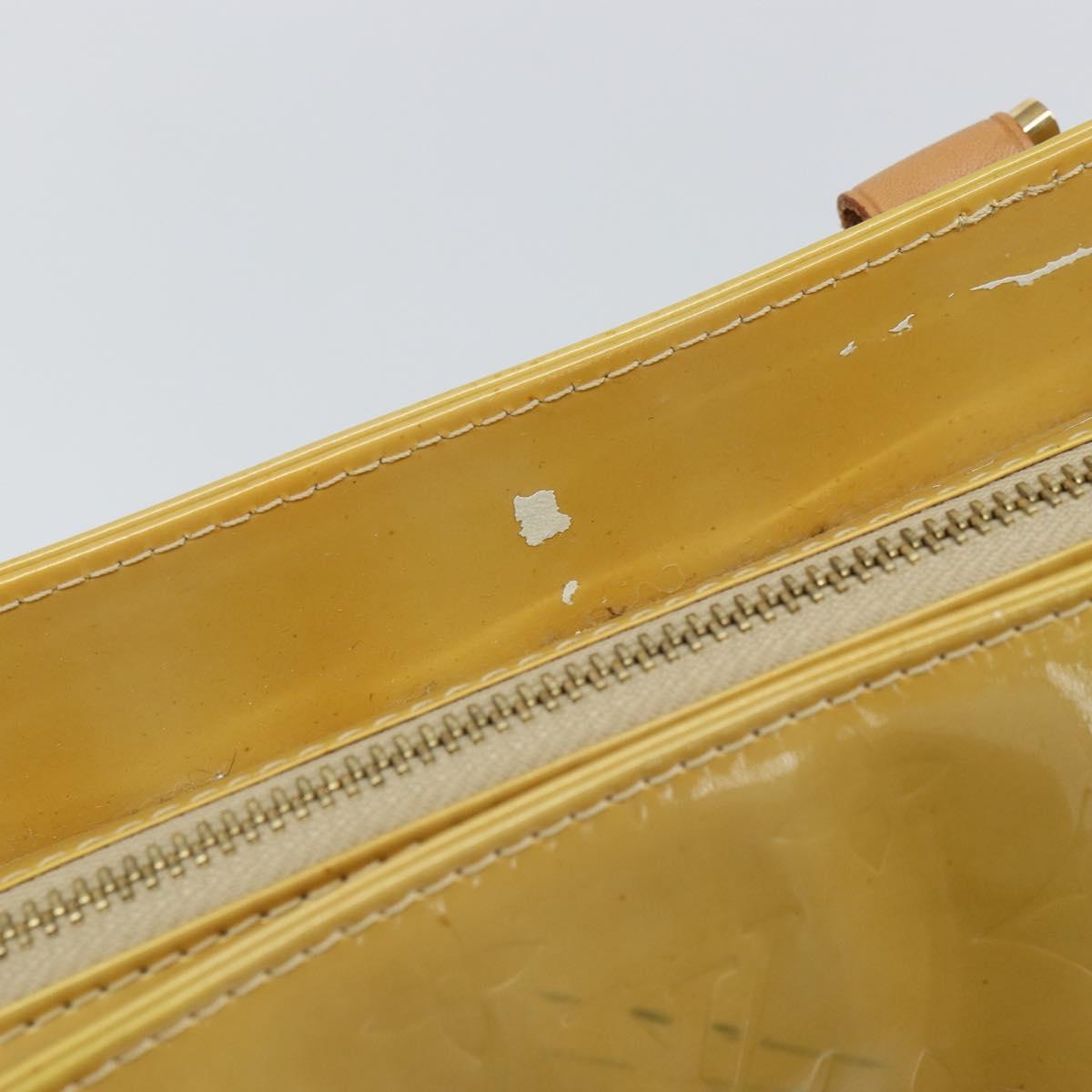 LOUIS VUITTON Monogram Vernis Columbus Tote Bag Beige M91023 LV Auth 162080