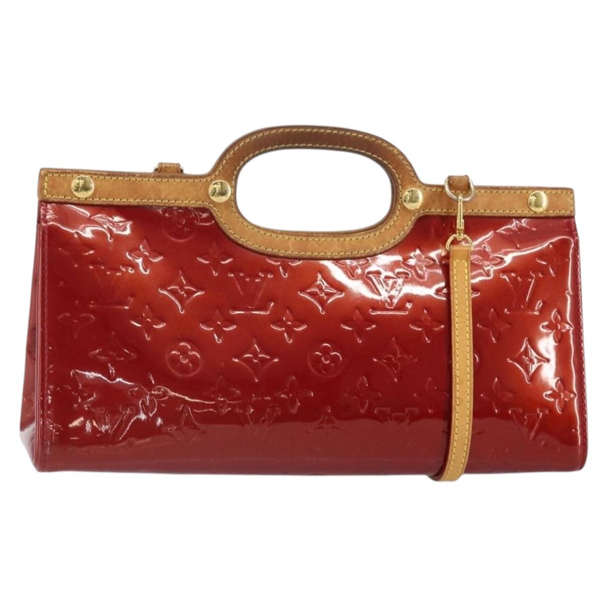 LOUIS VUITTON Vernis Roxbury Drive Bag 2way Pomme D'amour M91987 LV Auth 162085