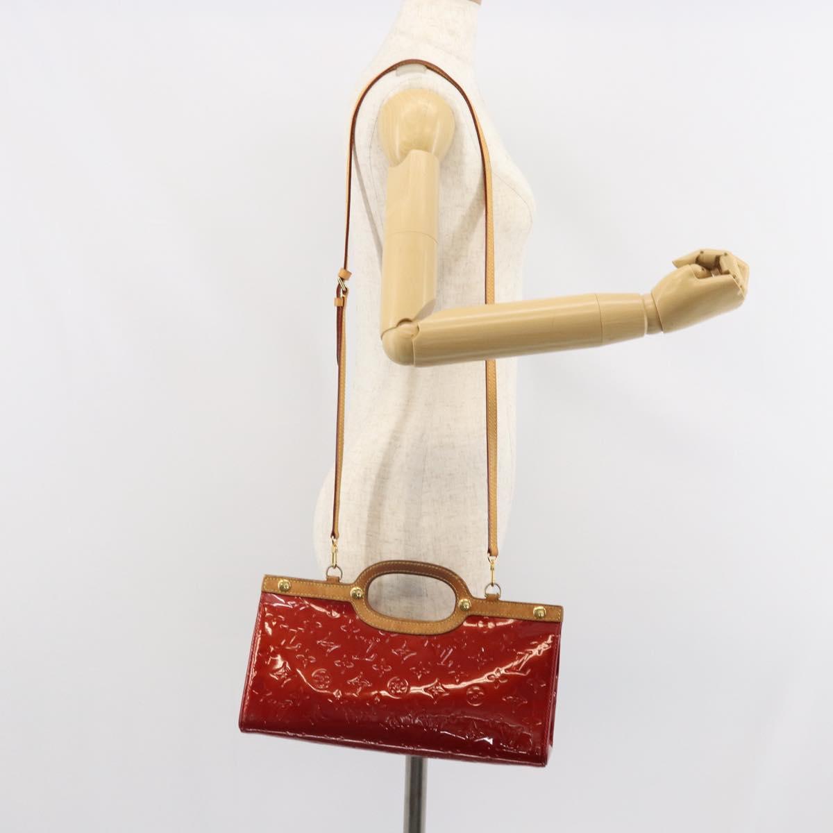 LOUIS VUITTON Vernis Roxbury Drive Bag 2way Pomme D'amour M91987 LV Auth 162085