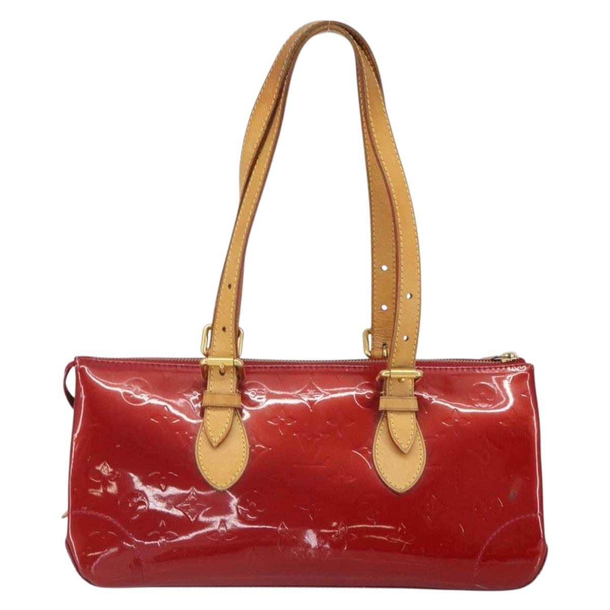 LOUIS VUITTON Vernis Rosewood Avenue Bag Pomme D'amour M93507 Auth 162086