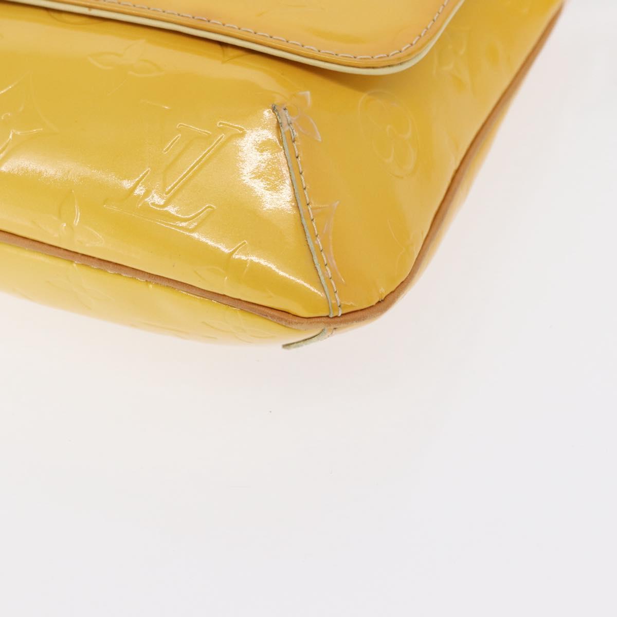 LOUIS VUITTON Monogram Vernis Thompson Street Bag Lime Yellow M91071 Auth 162087
