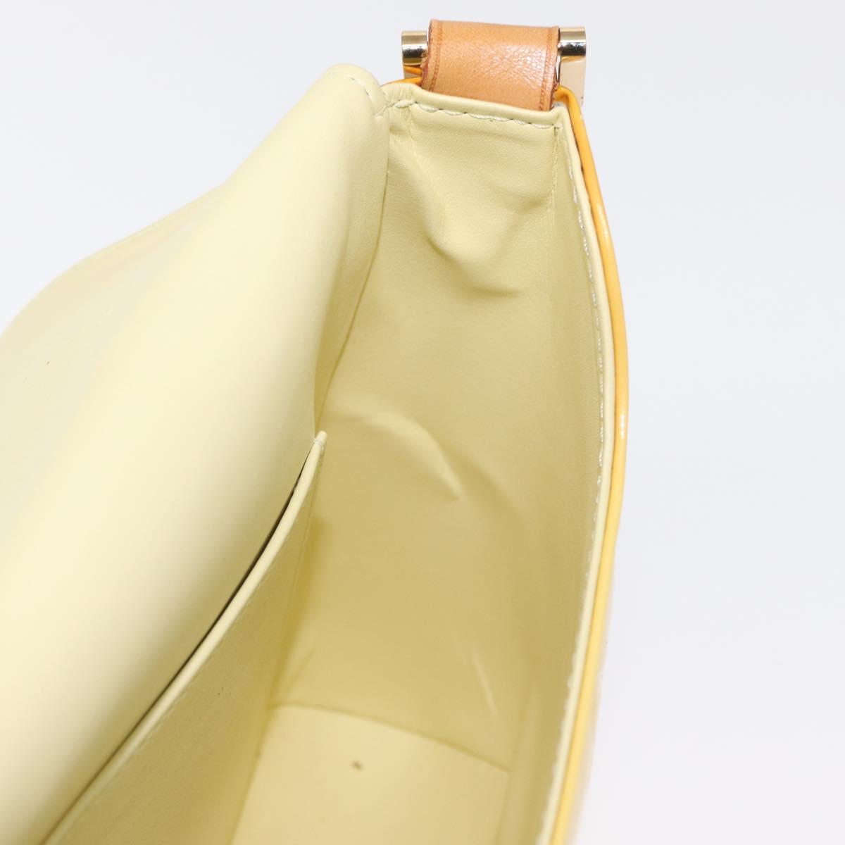 LOUIS VUITTON Monogram Vernis Thompson Street Bag Lime Yellow M91071 Auth 162087