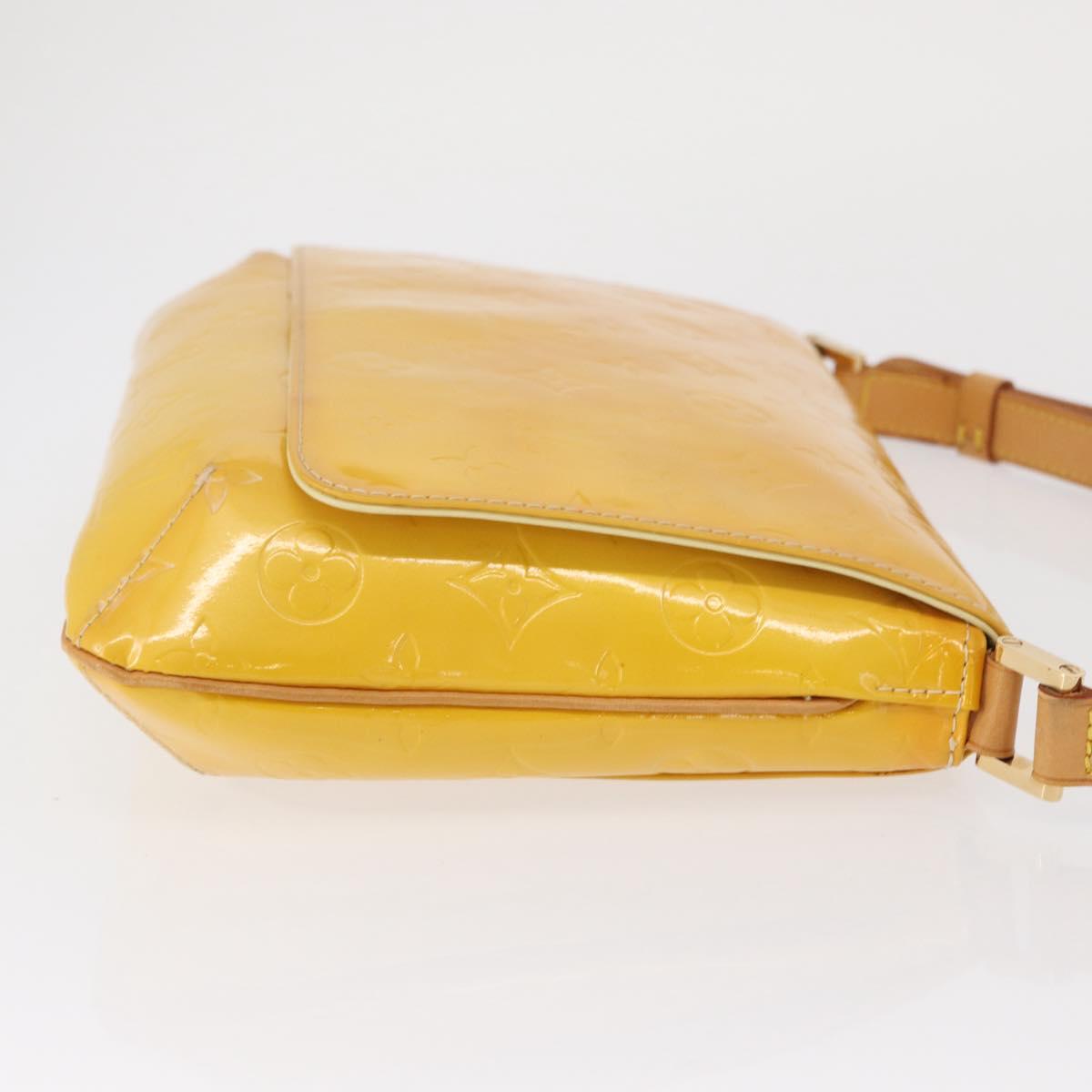 LOUIS VUITTON Monogram Vernis Thompson Street Bag Lime Yellow M91071 Auth 162087