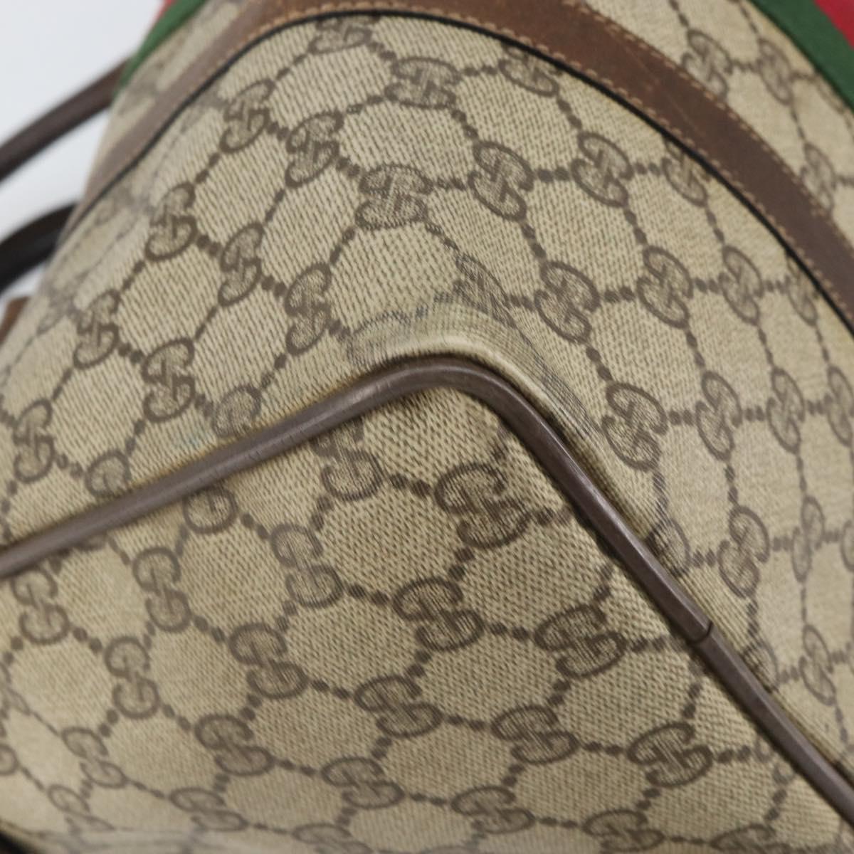 GUCCI GG Supreme Web Sherry Line Bag PVC Beige Gold 012 3842 33 39 Auth 162096
