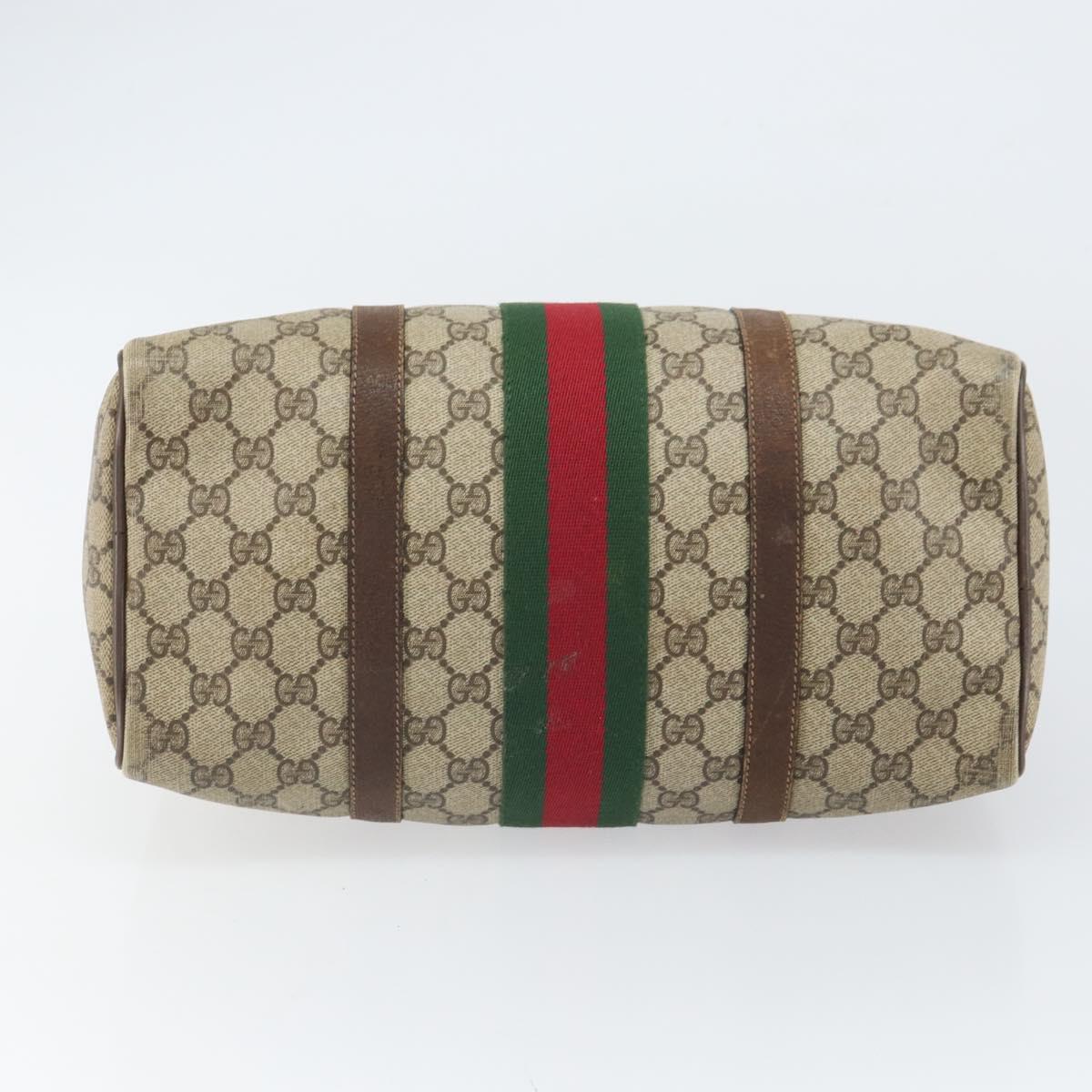 GUCCI GG Supreme Web Sherry Line Bag PVC Beige Gold 012 3842 33 39 Auth 162096