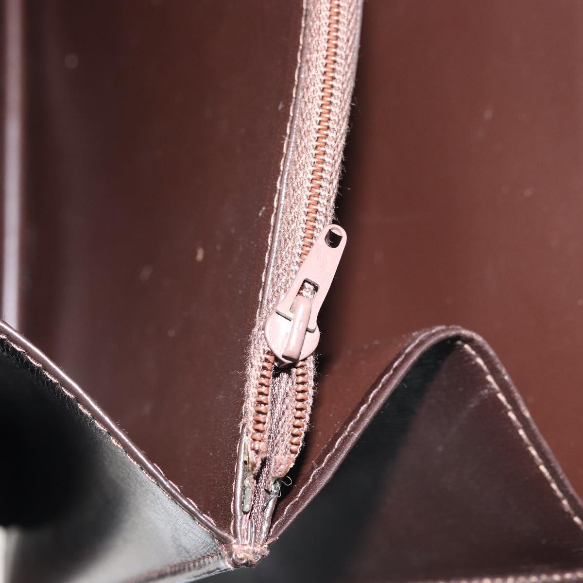 GUCCI Shoulder Bag Leather Brown Gold Auth 162097