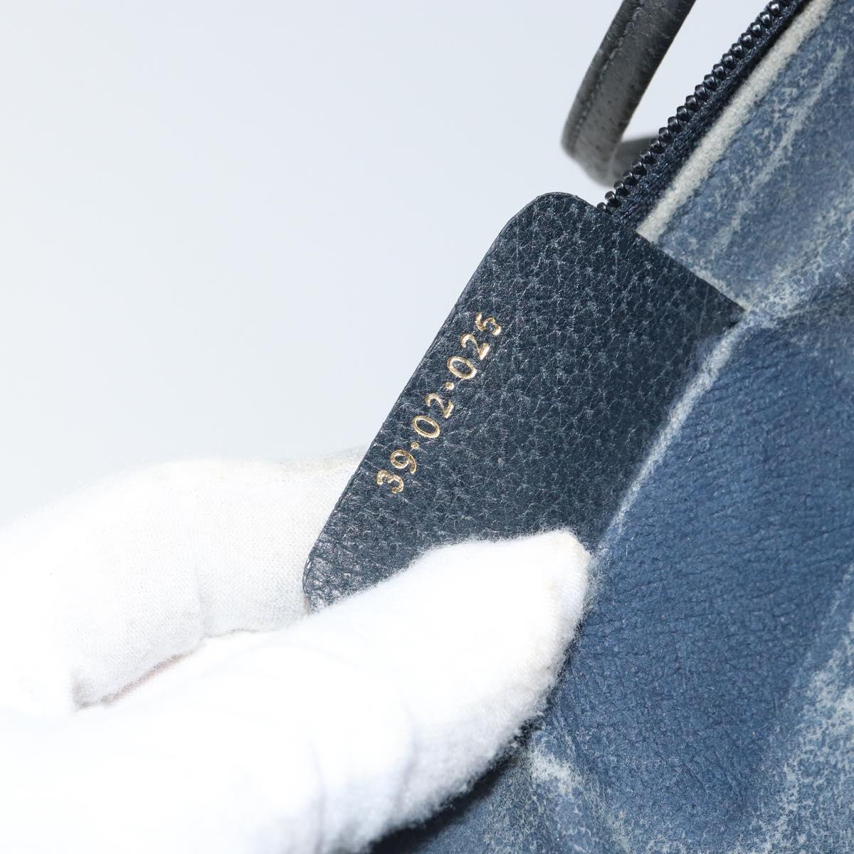 GUCCI GG Supreme Sherry Line Shoulder Bag PVC Navy Gold Auth 162100