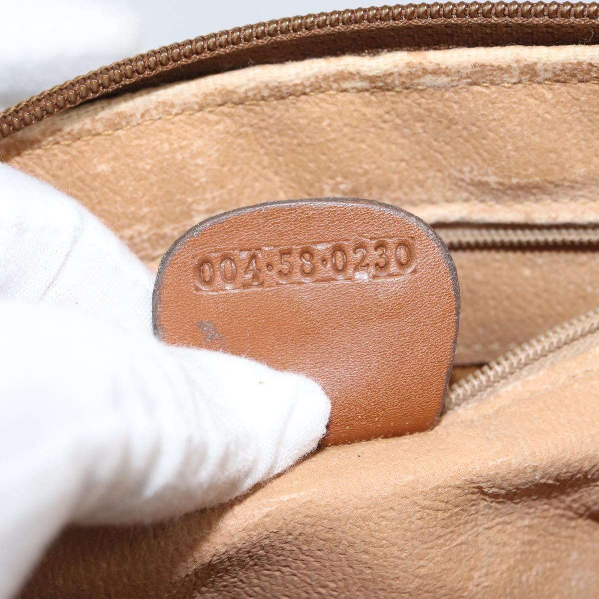 GUCCI GG Canvas Shoulder Bag Brown Gold Auth 162101