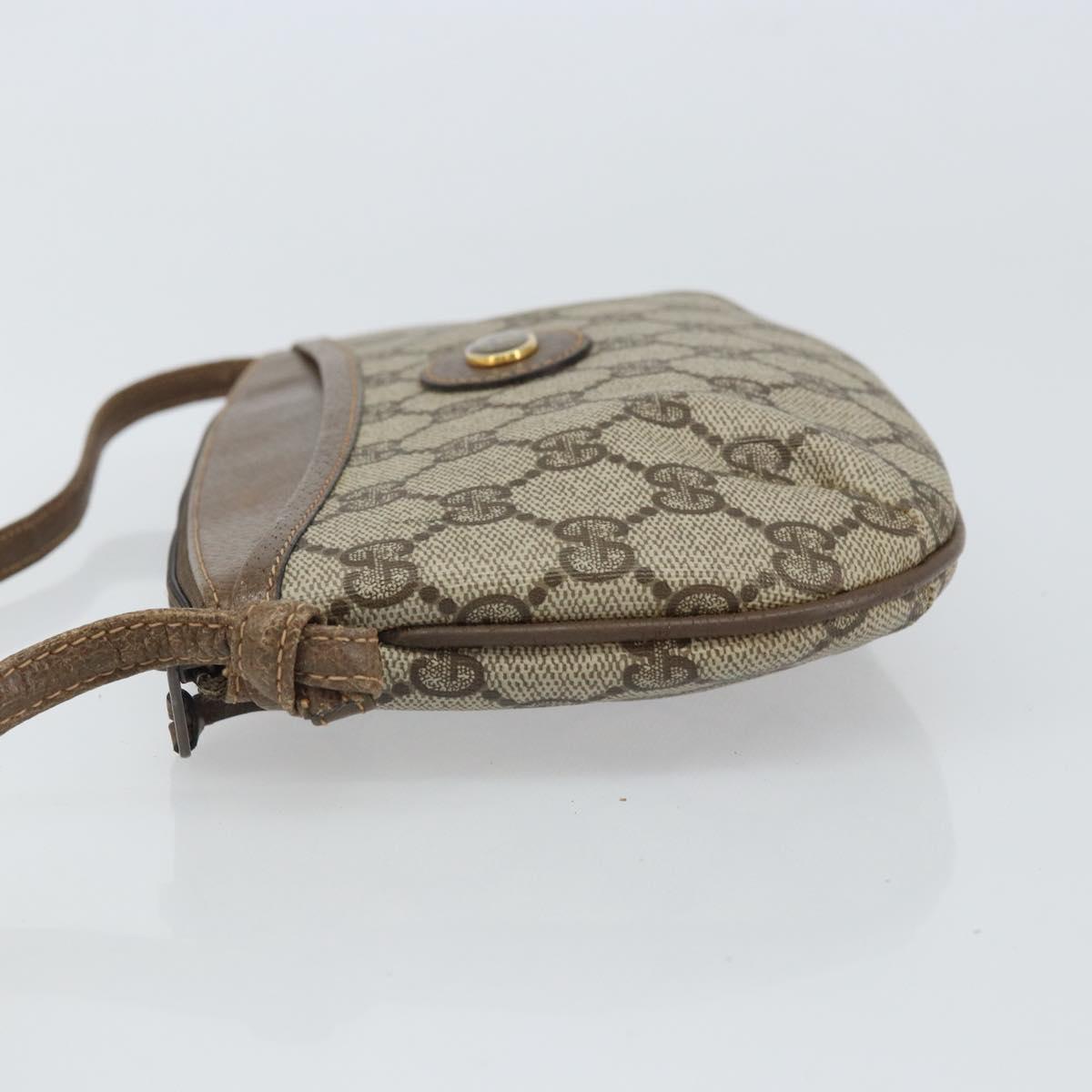 GUCCI GG Supreme Shoulder Bag PVC Beige Gold 904 02 020 Auth 162103