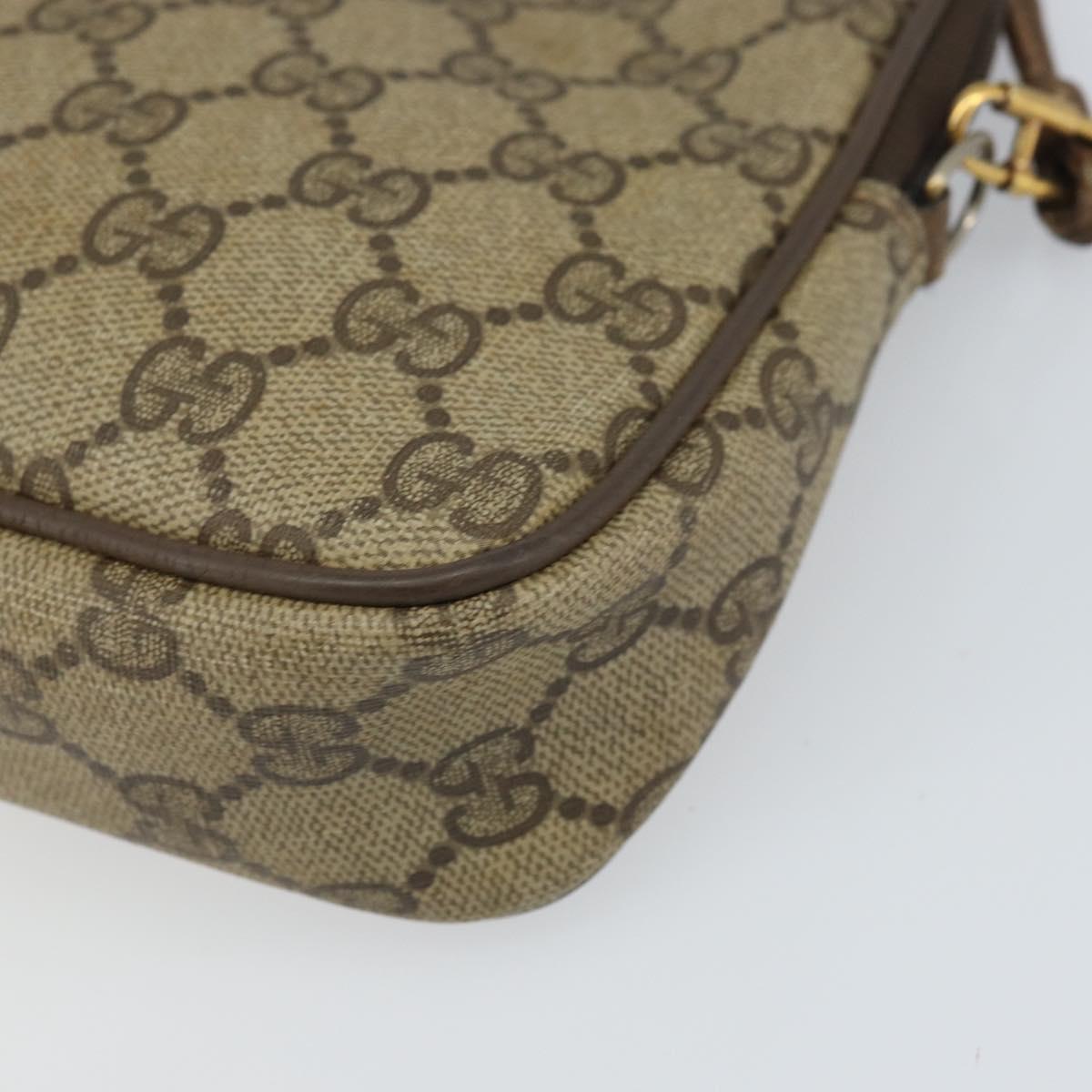 GUCCI GG Supreme Shoulder Bag PVC Beige Gold 56 02 068 Auth 162104