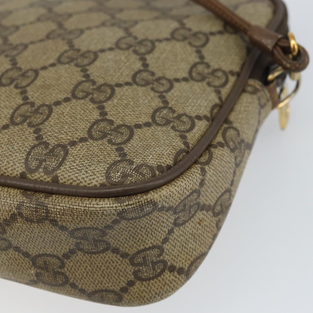GUCCI GG Supreme Shoulder Bag PVC Beige Gold 56 02 068 Auth 162104