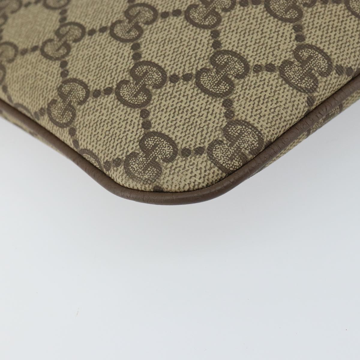 GUCCI GG Supreme Web Sherry Line Bag PVC Beige Gold 98 02 047 Auth 162105