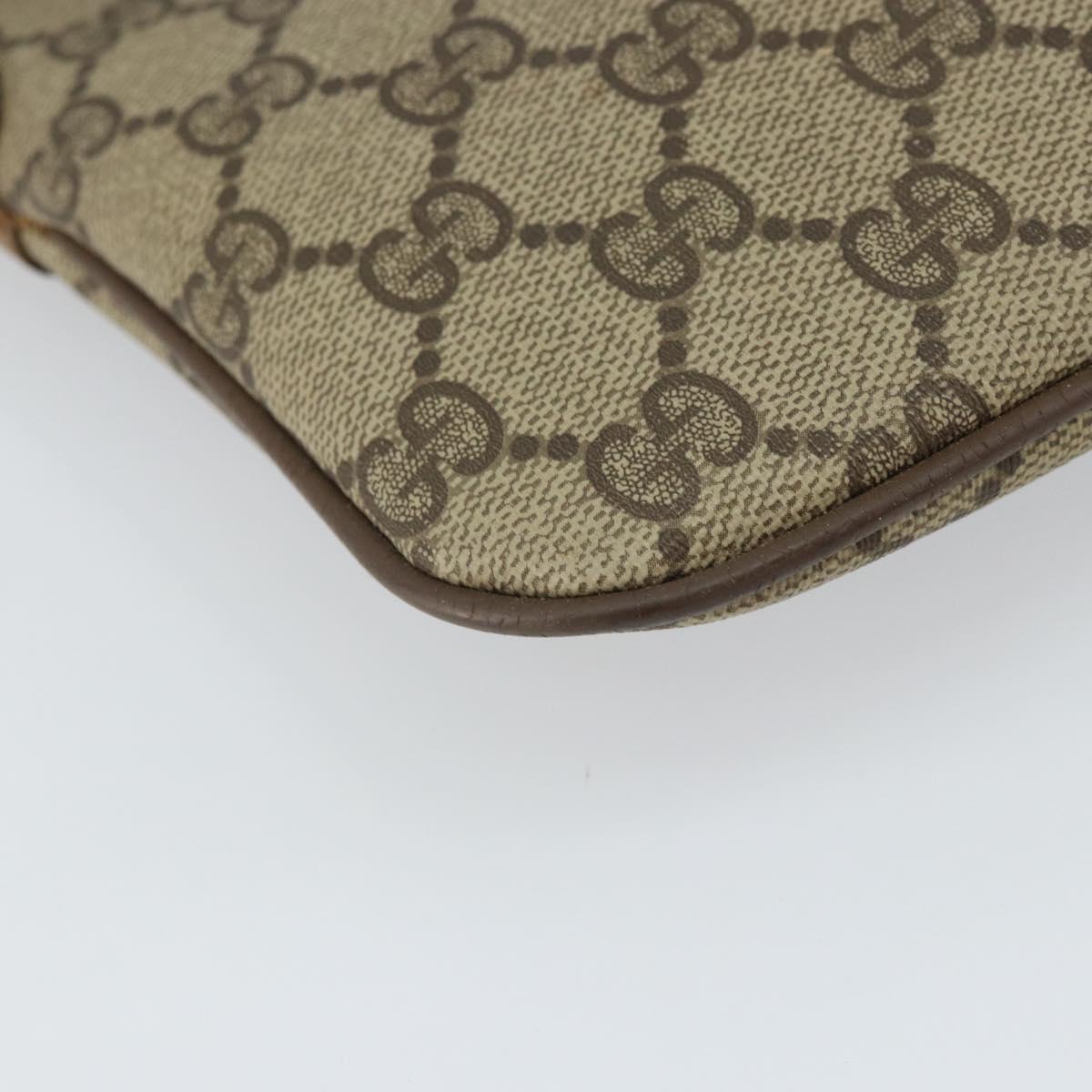 GUCCI GG Supreme Web Sherry Line Bag PVC Beige Gold 98 02 047 Auth 162105