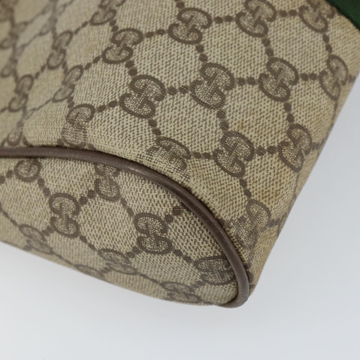 GUCCI GG Supreme Web Sherry Line Clutch Bag PVC Beige Gold 89 01 012 Auth 162106