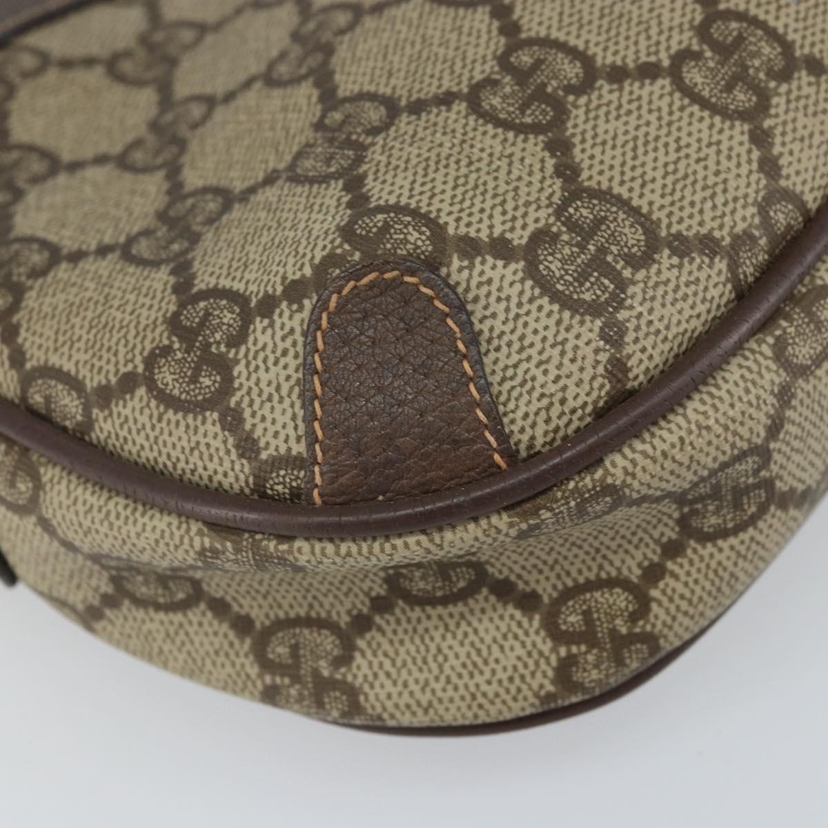 GUCCI GG Supreme Web Sherry Line Bag PVC Beige Gold 156 02 066 Auth 162107