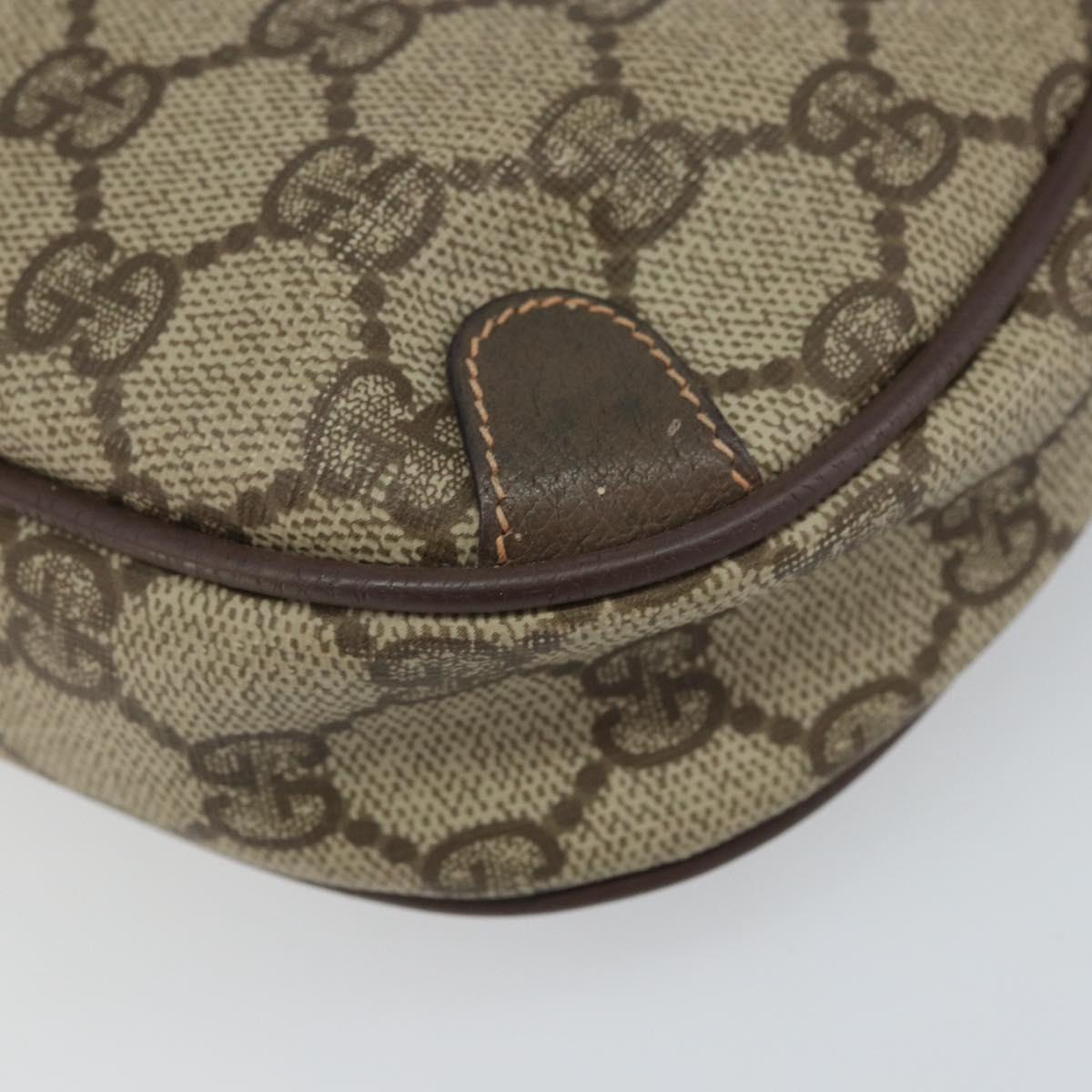 GUCCI GG Supreme Web Sherry Line Bag PVC Beige Gold 156 02 066 Auth 162107