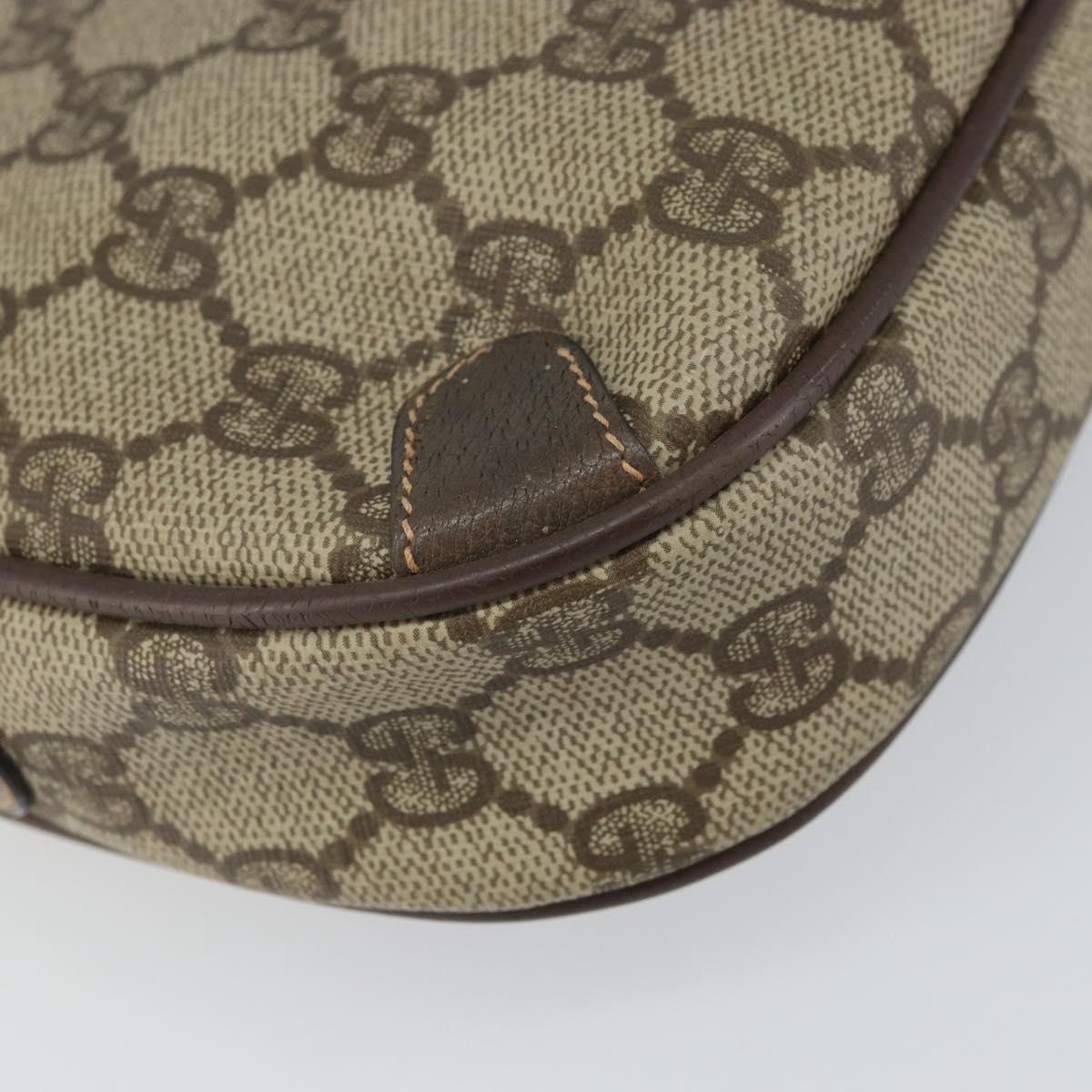 GUCCI GG Supreme Web Sherry Line Bag PVC Beige Gold 156 02 066 Auth 162107