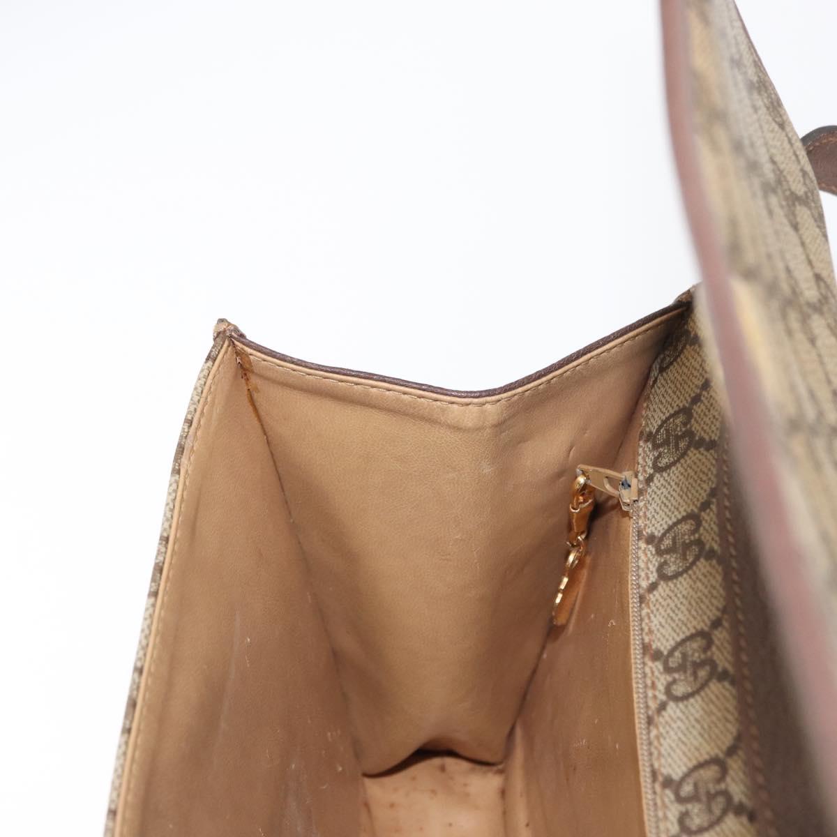 GUCCI GG Supreme Shoulder Bag PVC Beige Gold 004 115 6197 Auth 162108