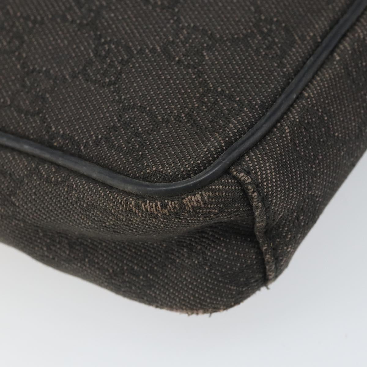 GUCCI GG Canvas Shoulder Bag Black Silver 101680 Auth 162111