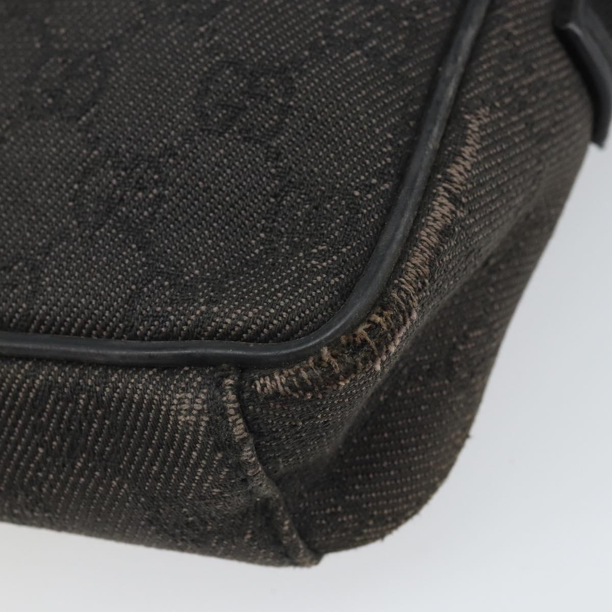 GUCCI GG Canvas Shoulder Bag Black Silver 101680 Auth 162111