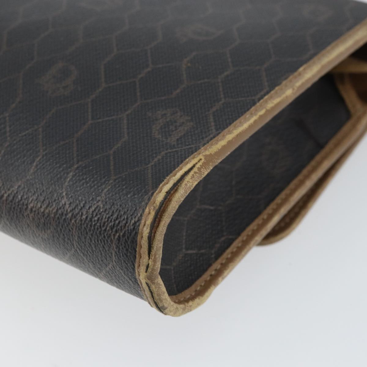 Christian Dior Honeycomb Canvas Shoulder Bag PVC Black Auth 162117
