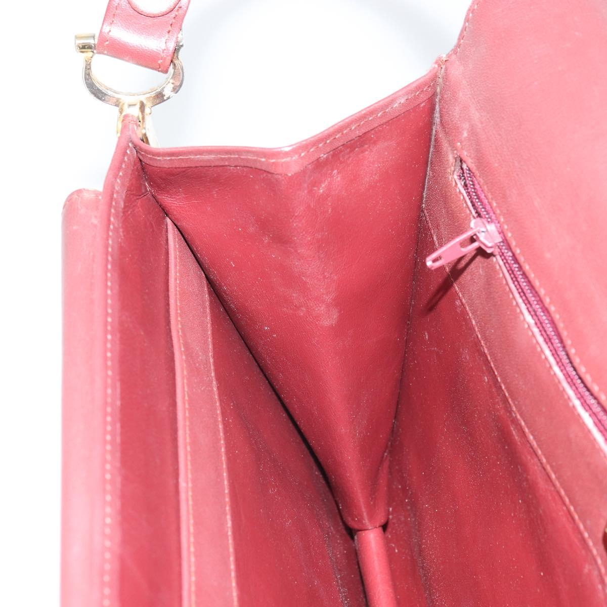 CARTIER Must Line Shoulder Bag Leather Bordeaux Gold Auth 162125