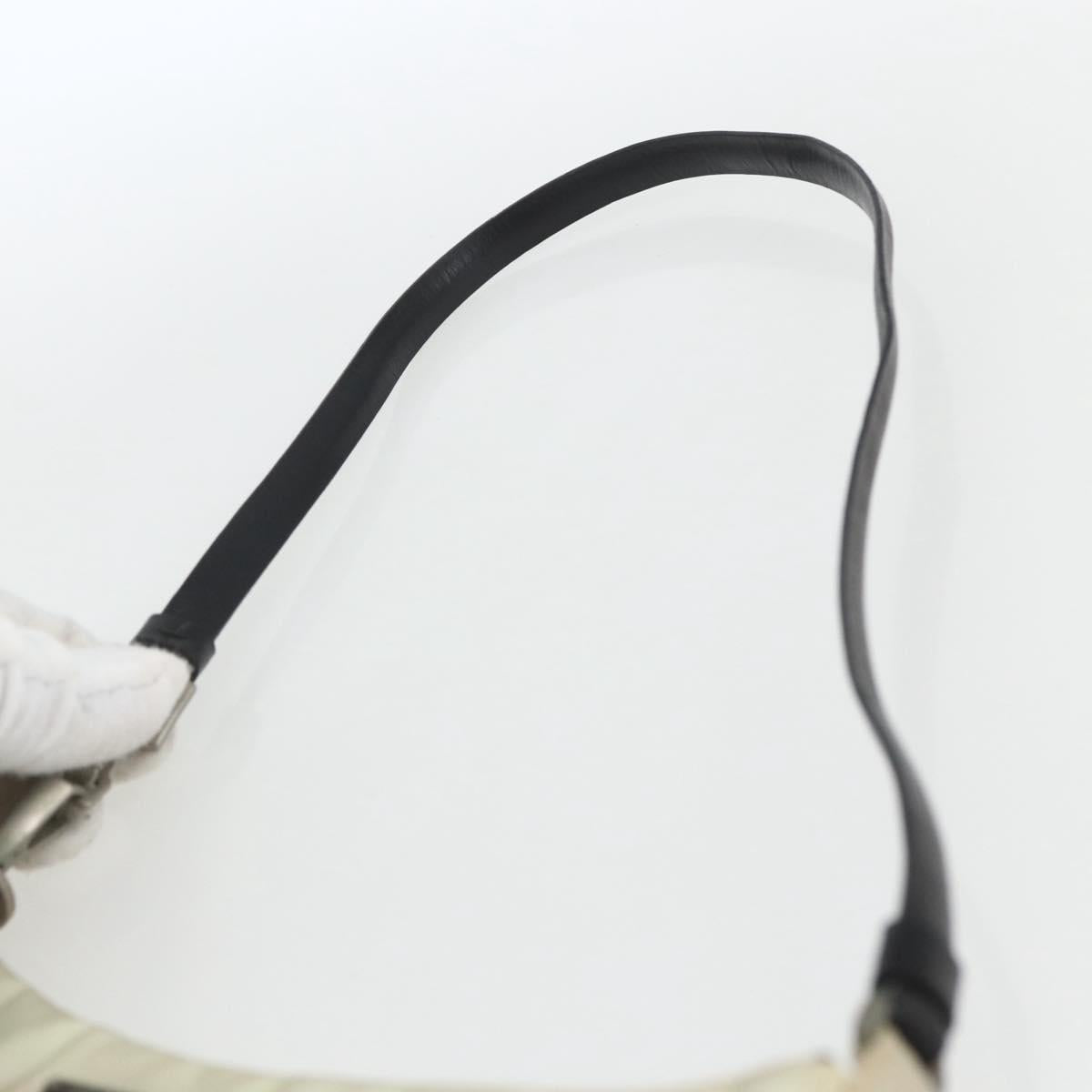 PRADA Shoulder Bag Nylon Beige Silver Auth 162128