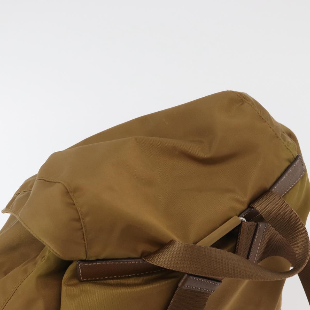 PRADA Backpack Nylon Beige Silver Auth 162129