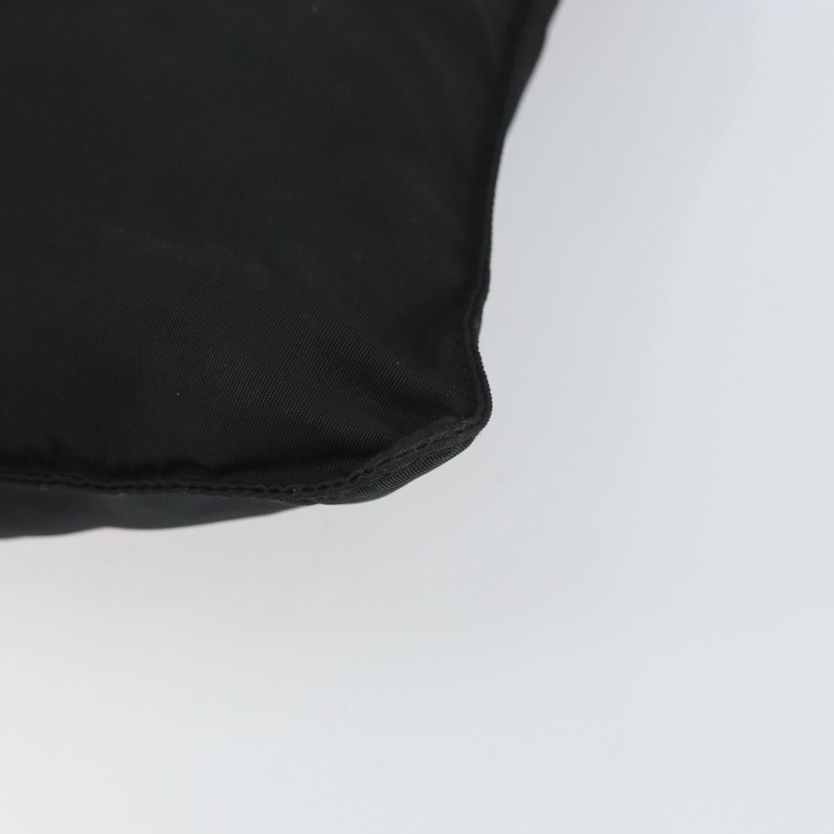 PRADA Shoulder Bag Nylon Black Silver Auth 162132