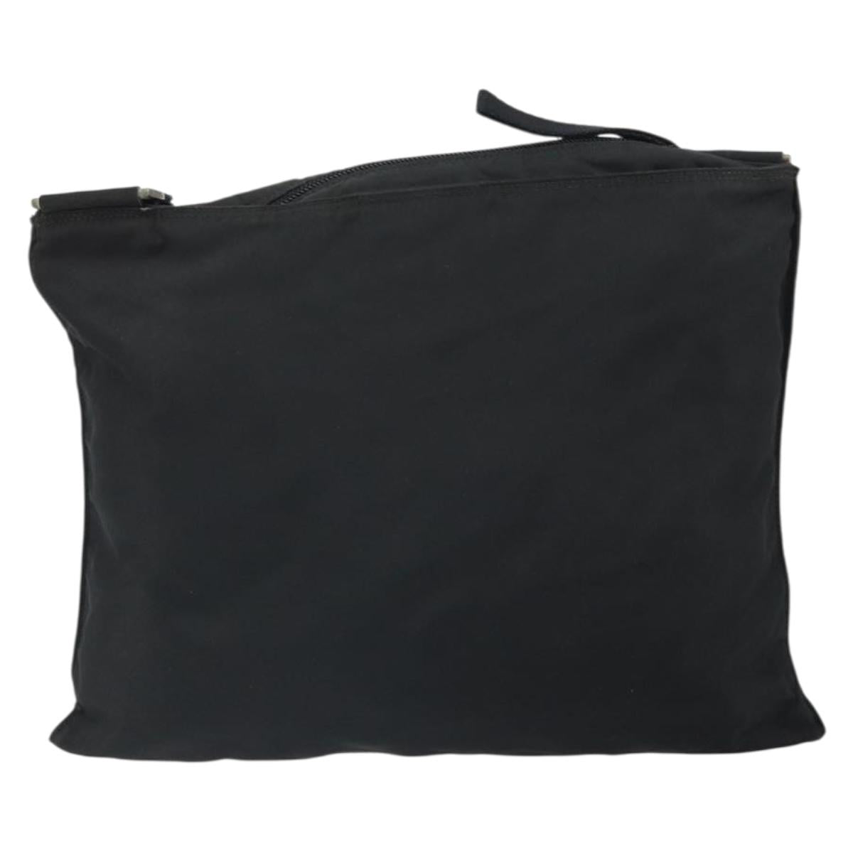 PRADA Shoulder Bag Nylon Black Silver Auth 162132