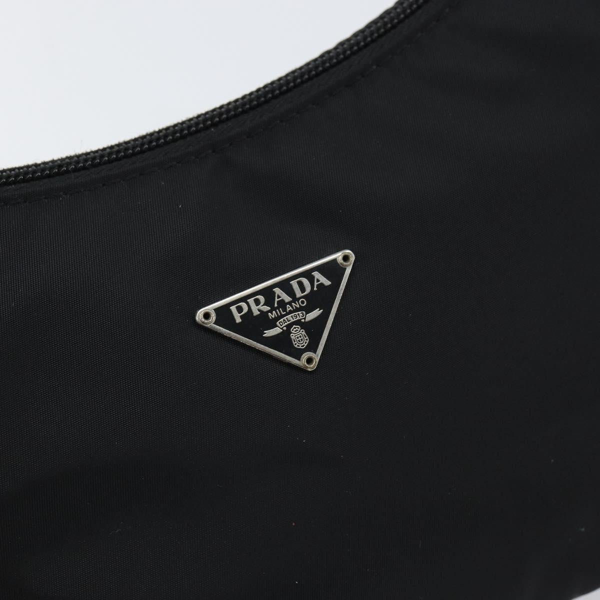 PRADA Hand Bag Nylon Black Auth 162139